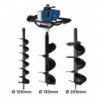 Świder Dołownik Spalinowy 58 cm³ - Podwójny uchwyt 100 / 150 / 200 mm