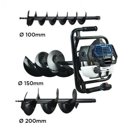 Petrol earth auger 65 cm³ - Dual handle 100 /150 / 200 mm