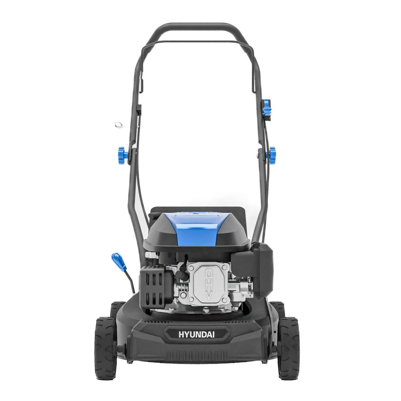 Hyundai petrol lawn mower with polypropylene cutting deck design