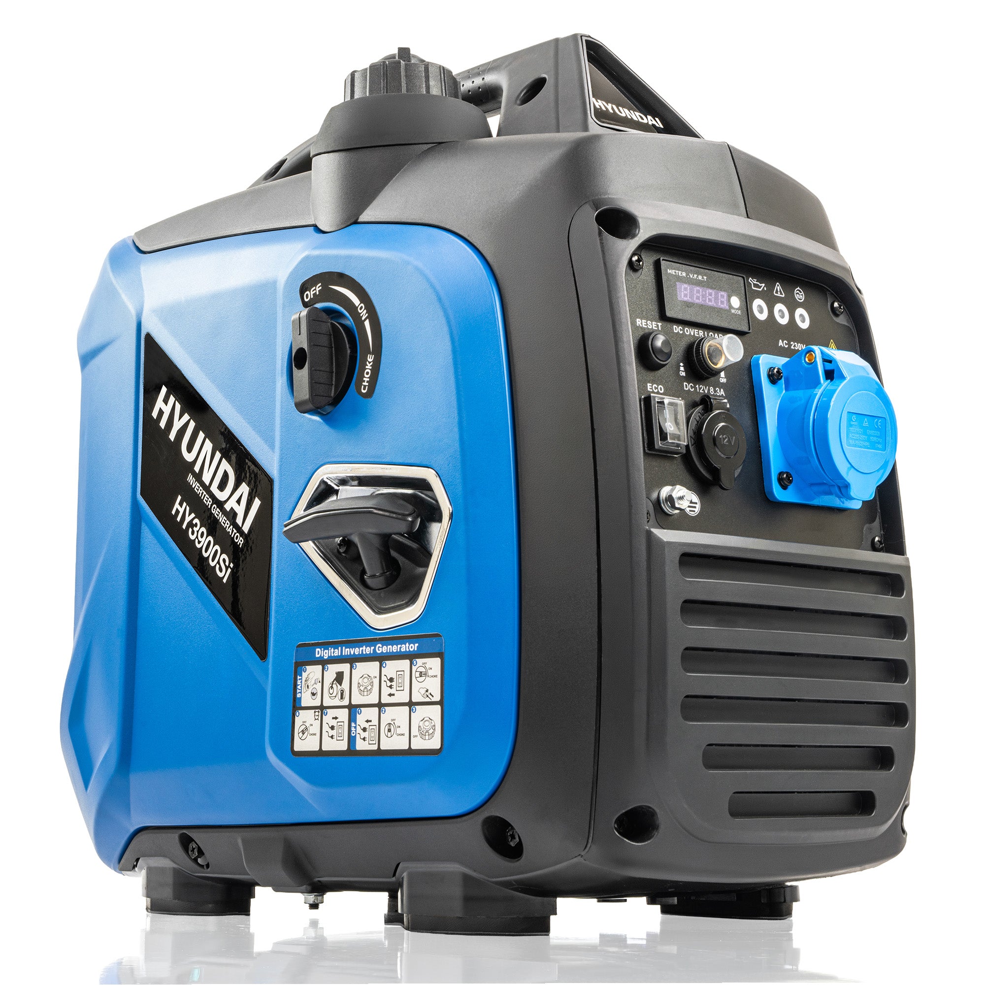 Hyundai Inverter Generator 3.3kW / 3300W, Recoil Start, Pure Sine Wave | HY3900Si-EU
