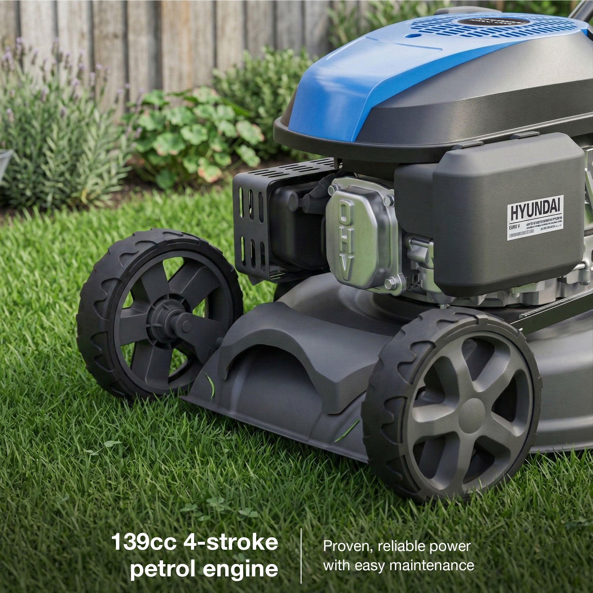 Tondeuse à gazon thermique autotractée Hyundai 17" / 43 cm, 139 cc, Mulching | HYM17150SPX