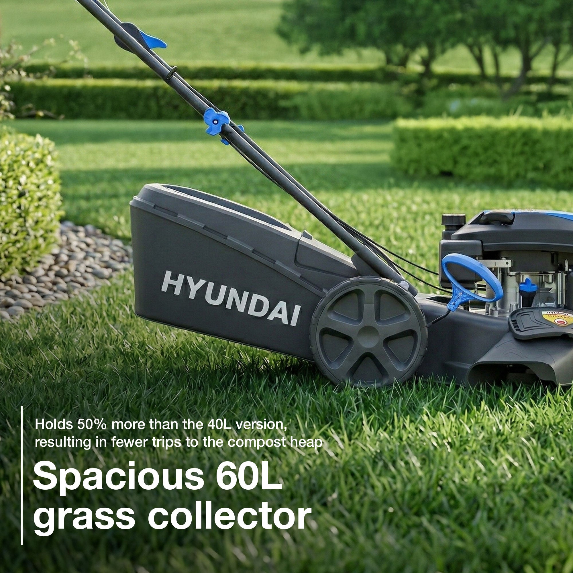 Tondeuse à gazon thermique autopropulsée Hyundai 46 cm / 18", 139 cm³, fonction mulching | HYM18150SPX