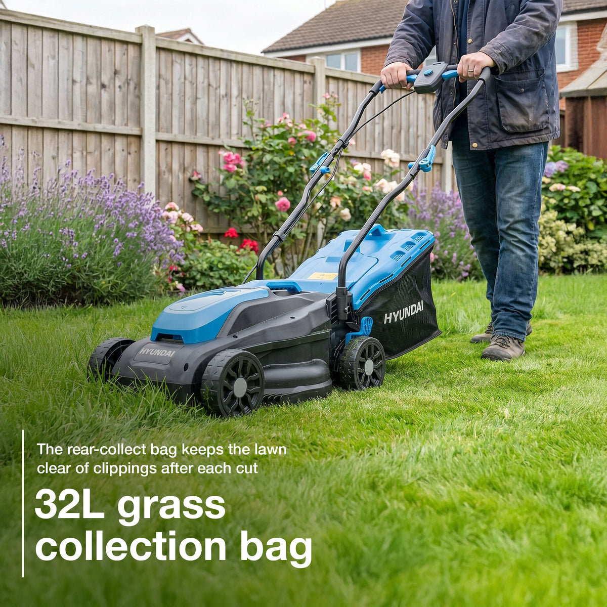 Hyundai 20V 33cm Lawnmower and 40Nm Driver Drill Kit