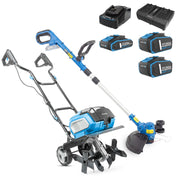 Hyundai 36cm Cordless Tiller and 30cm Grass Trimmer Kit